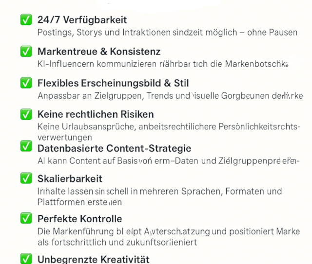 Bewerbung von KI-Influencern - Vorteile